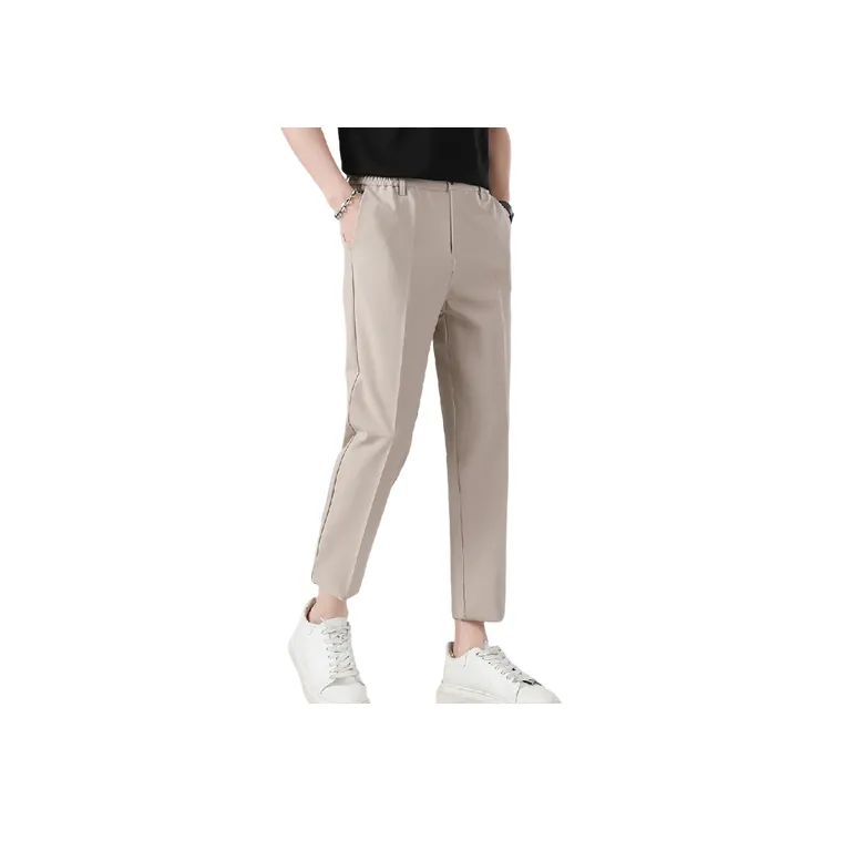 Casual Straight Leg Blended Synthetic Fabrics Suit Trousers-1