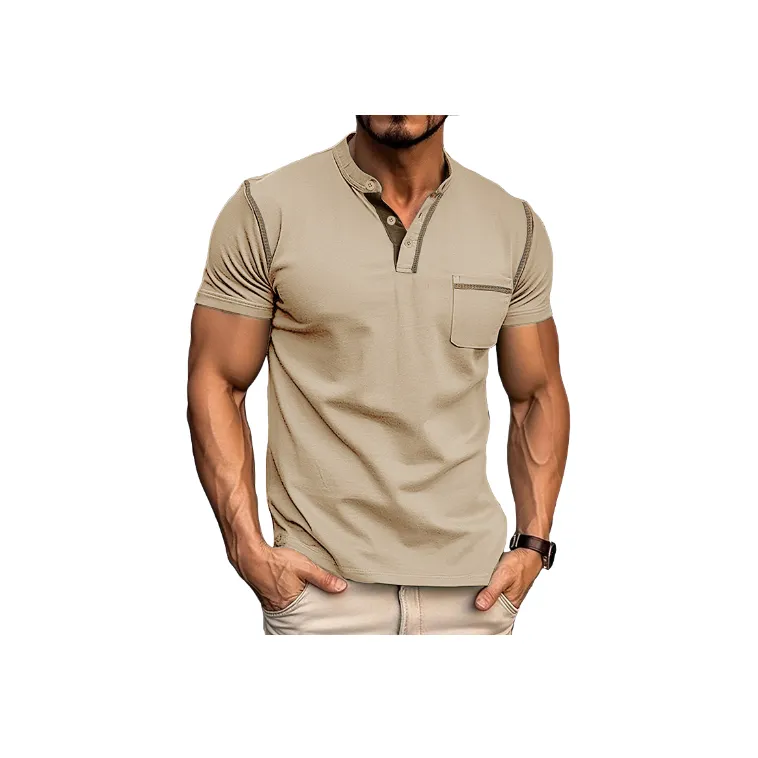 Simple Plain Cotton Blended Fabric T Shirt-8