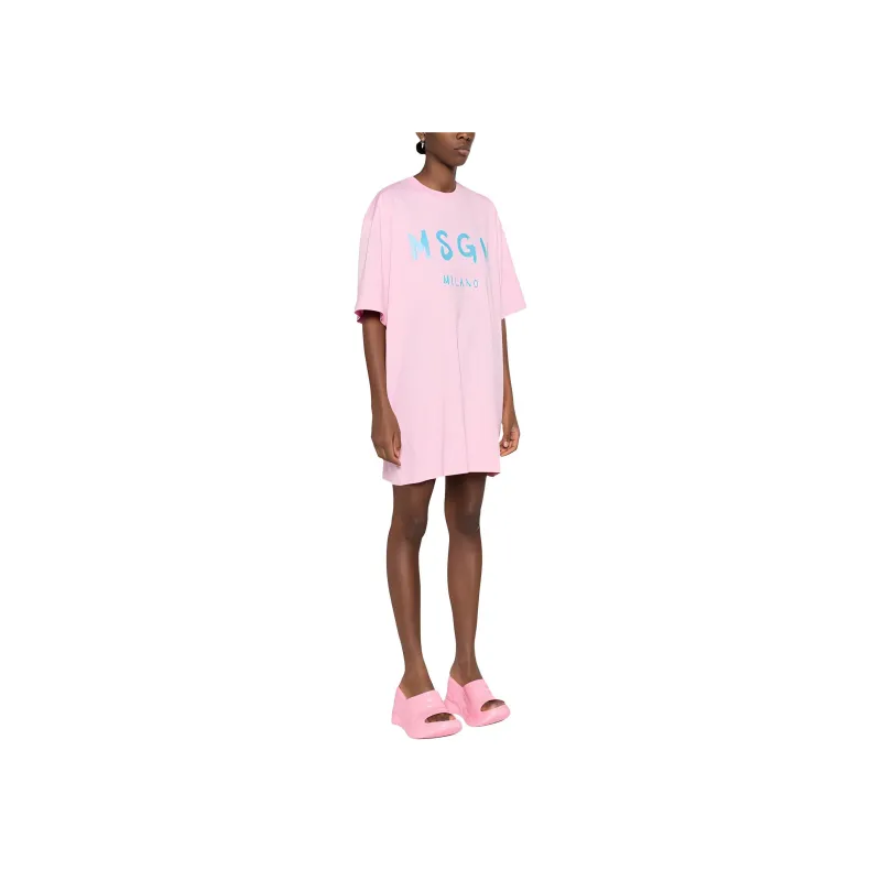 MSGM Short Sleeved Dress Women's Light Pink-3