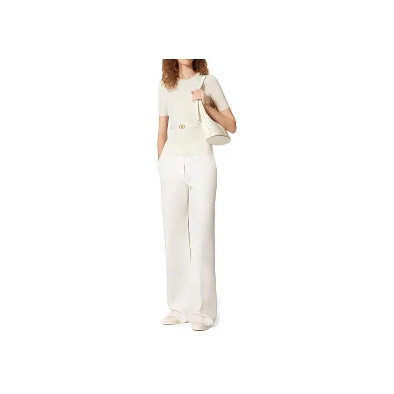 Valentino Crepe Couture High Waist Trousers-1