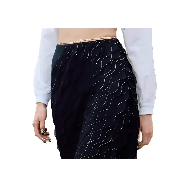CHANEL Casual Long Skirts Women's Black-2