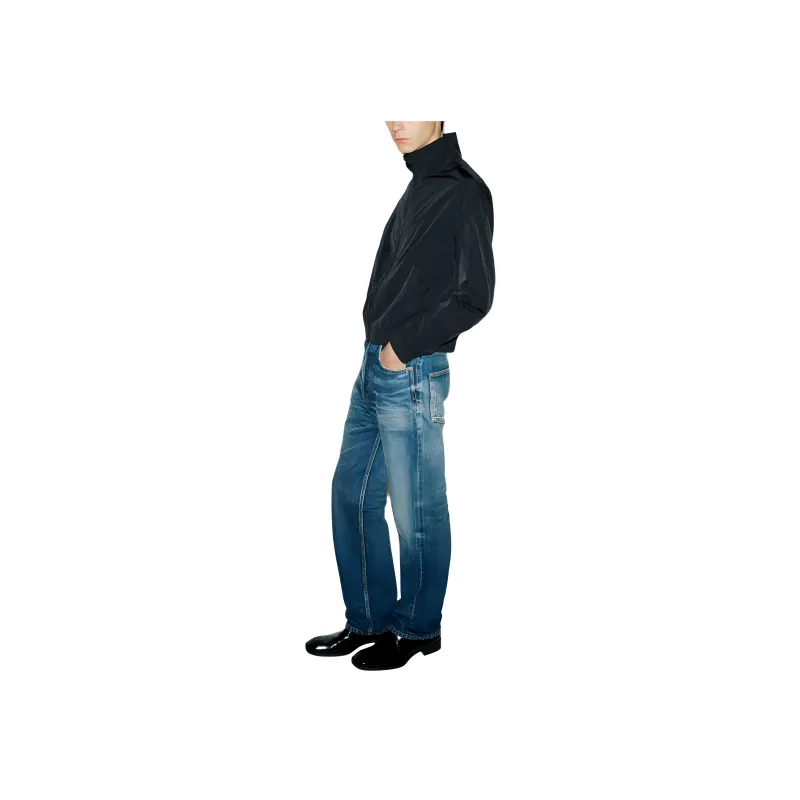 SAINT LAURENT High Rise Straight Leg Jeans-2