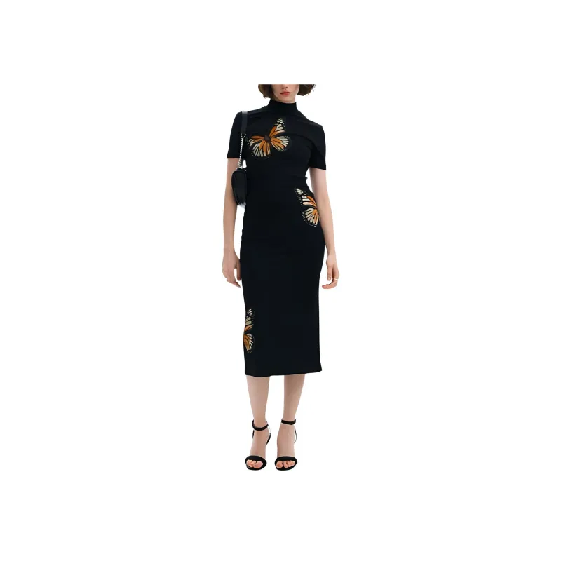Desigual Short Sleeved Dress Women's Black-1