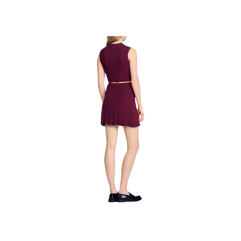 Sandro Scallop trim Crop Top-1