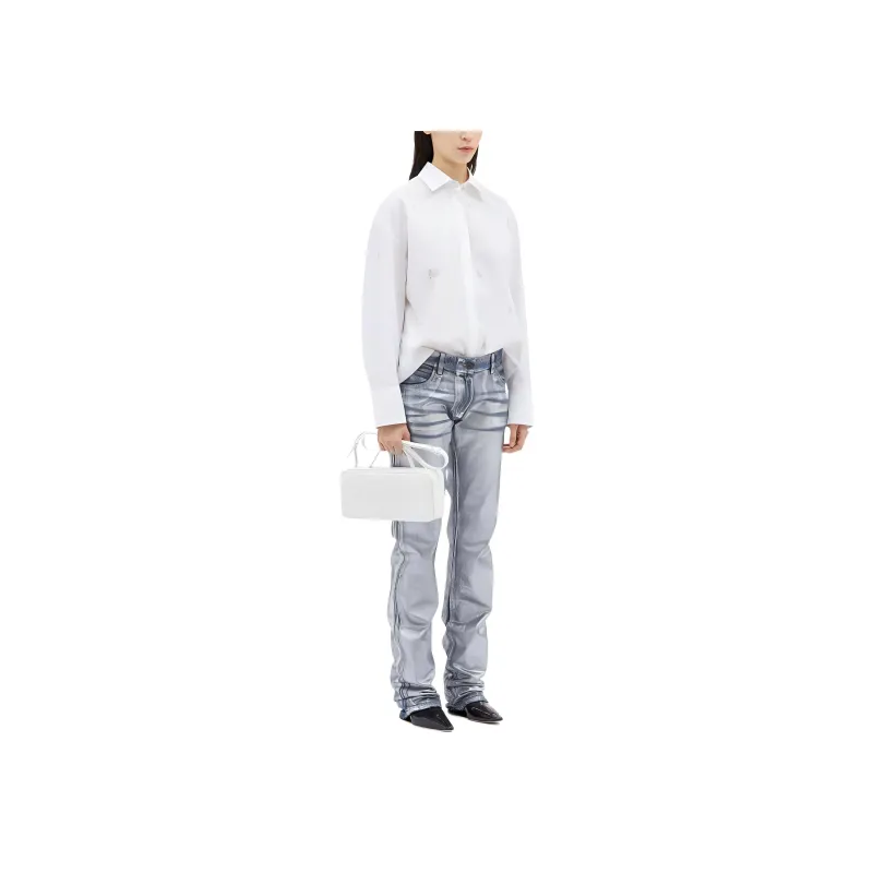 MSGM Metallic finish Straight Jeans-2
