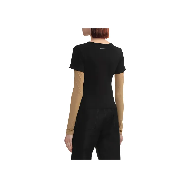 MM6 Maison Margiela Contrasting Sleeves T shirt-3