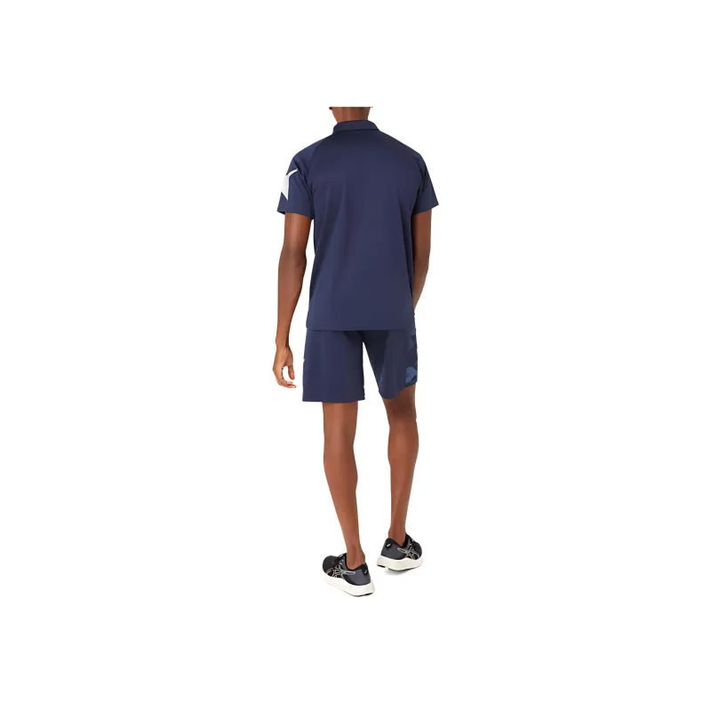 Asics A I M Dry Graphic Down Polo Shirt Polo Shirt Unisex Midnight Blue-4