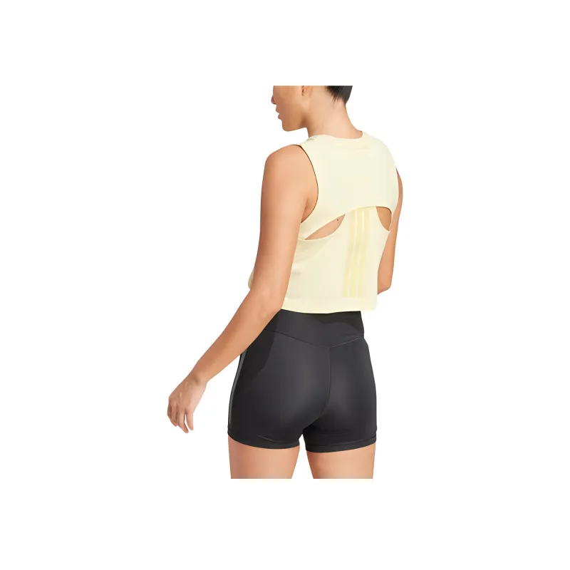Adidas Women's Power 3 Stripes Boxy Tank Top Powder Yellow-2