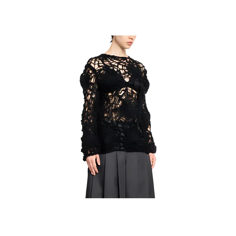 Comme Des Garcons Hollow Carved Design Sweater Black-2