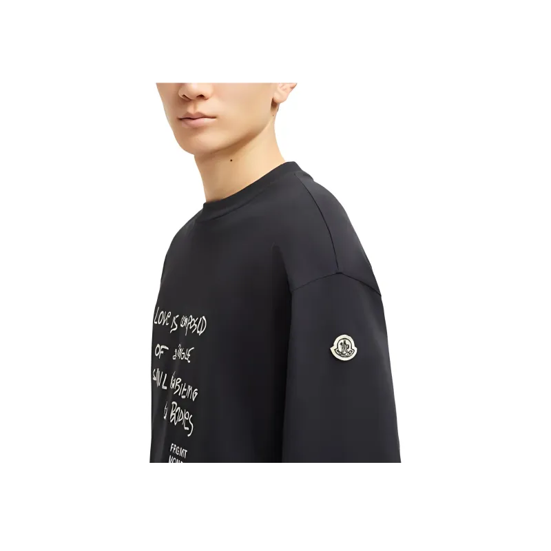 MONCLER GENIUS Moncler X Fragment Hiroshi Fujiwara Embroidered Long Sleeve T Shirt-4