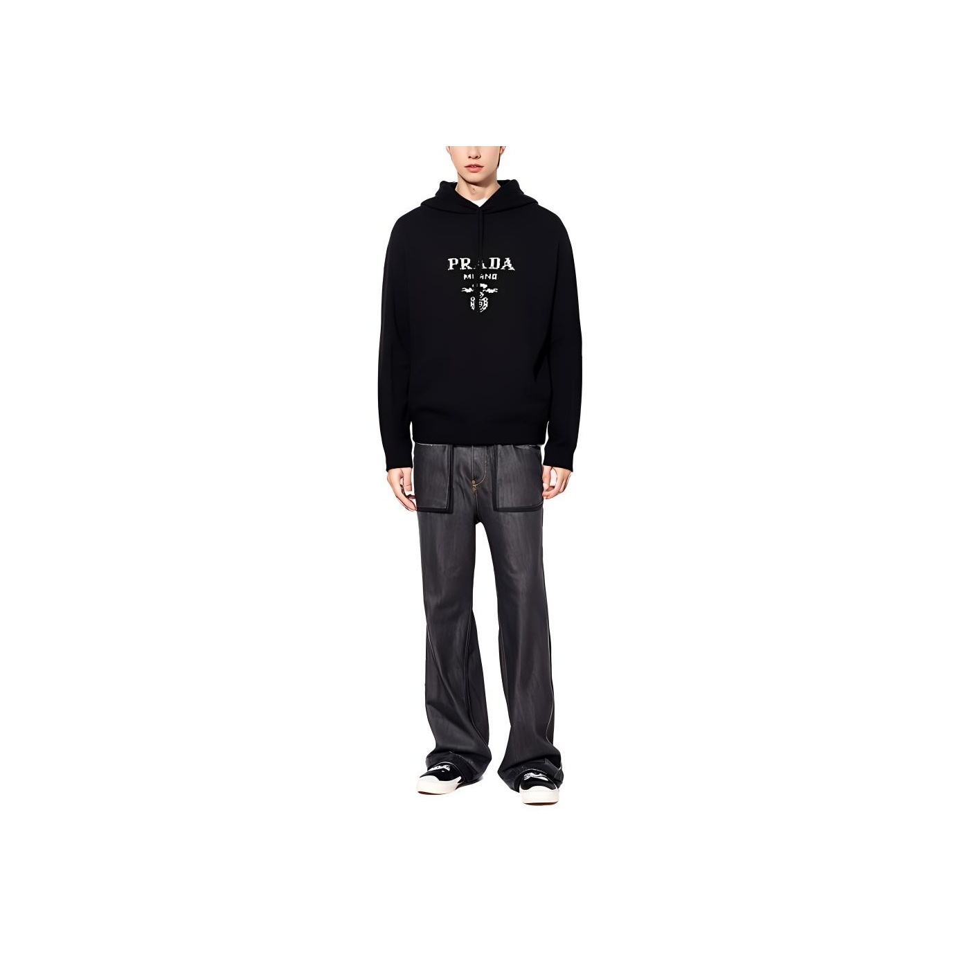PRADA FW22 Sweatshirt Men's Black - POIZON