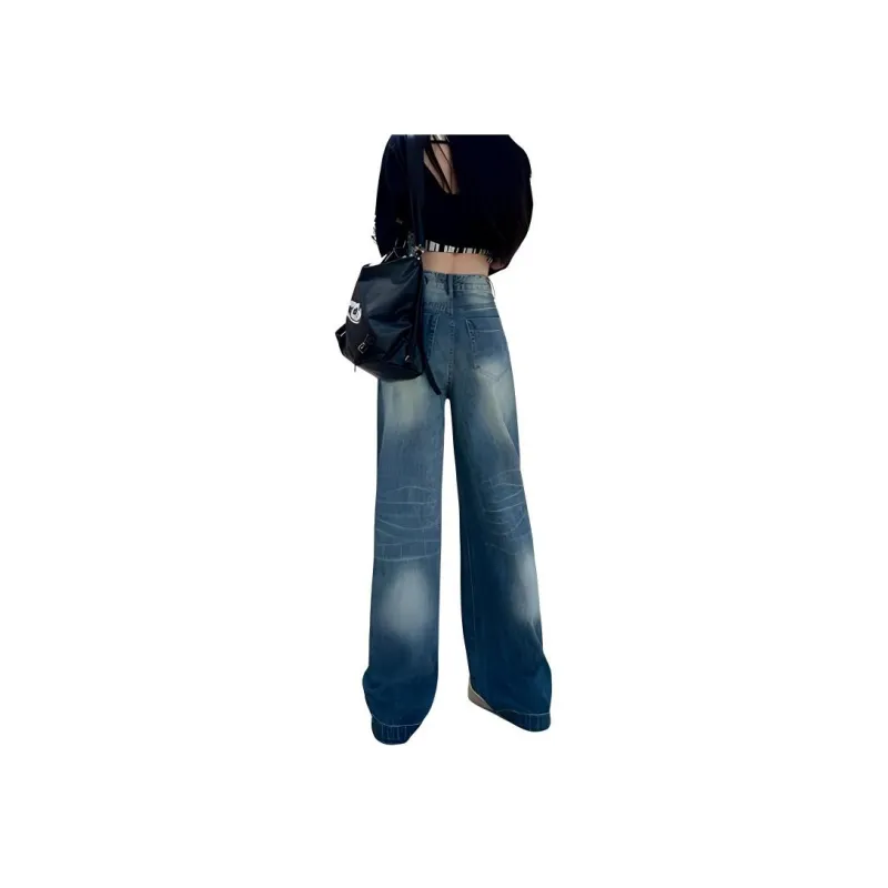 FAWENXIANGZI Jeans Women's Vintage Blue-1