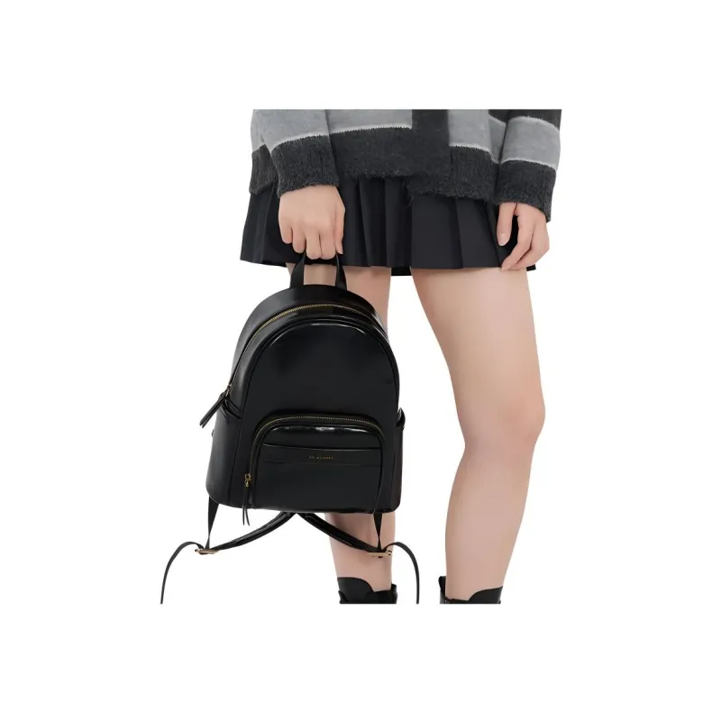 OMI Synthetic Leather Backpack Regular Women's Apricot White/Black/Dark Coffee-4