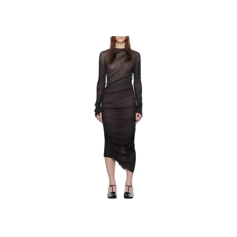 ISSEY MIYAKE Draped-design Cotton-blend Dress-1