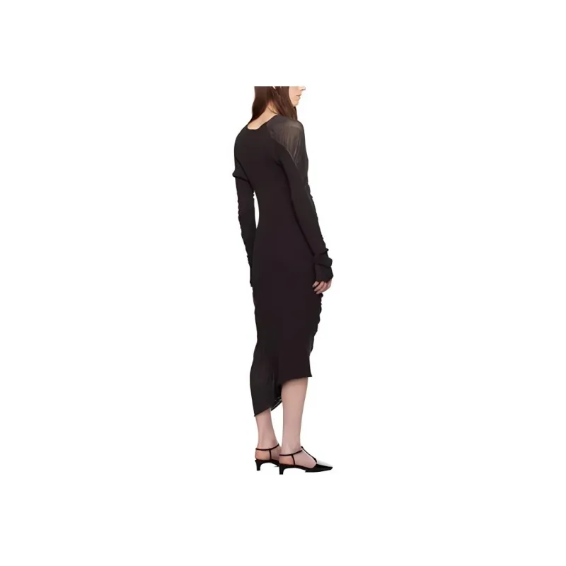 ISSEY MIYAKE Draped-design Cotton-blend Dress-2