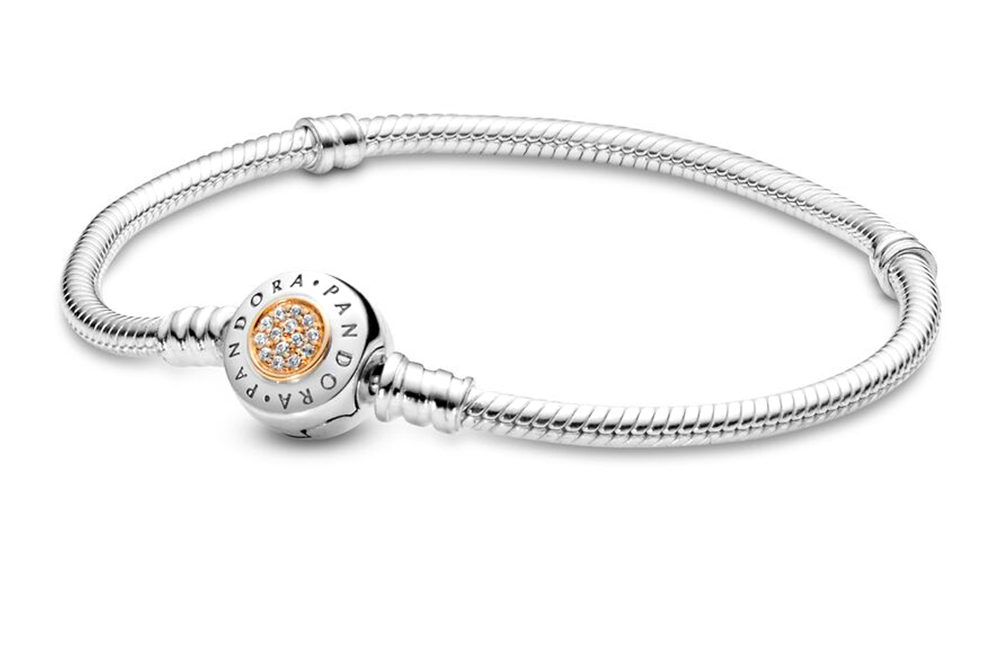 Pandora Moments Sterling Silver Signature Bracelet With 14K