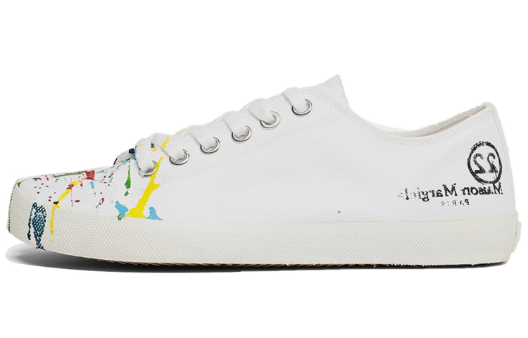 ☆MaisonMargiela☆painting Tabi sneaker スニーカー 正規品 Maison Margiela Tabi paint-splatter Sneakers | White | FARFETCH