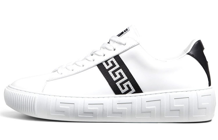 スニーカー VERSACE 'Greca' sneakers White/Black Embroidered Greca Sneakers Black,White | VERSACE US