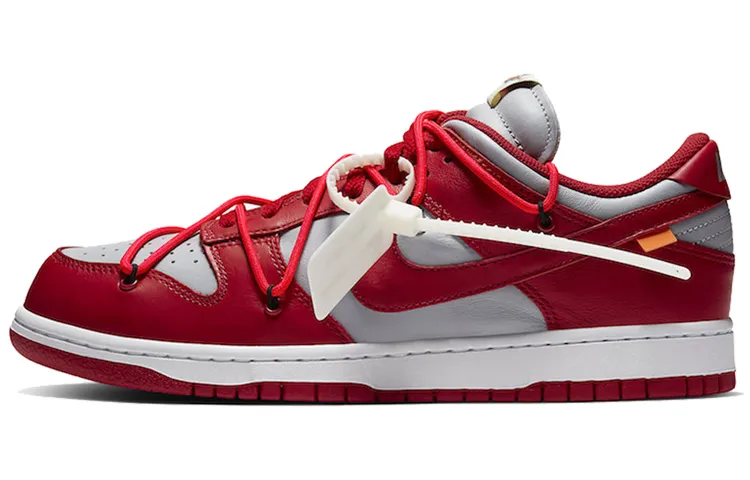 Nike dunk low off white university red release date Clearance
