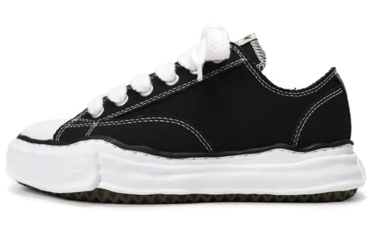 Maison Mihara Yasuhiro Og Sole Peterson Low Canvas Black - POIZON