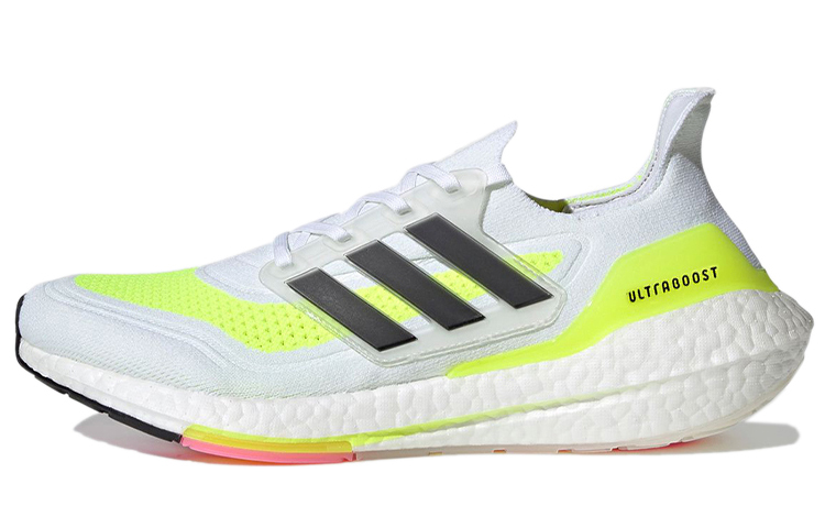 Adidas Ultra Boost 21 White Solar Yellow US M 12