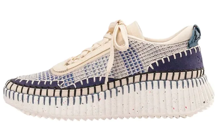 スニーカー CHLOE NAMA SNEAKER IN LOWER-IMPACT MESH Chloé Nama Wedge Sneaker in Seedpearl beige | Chloé US