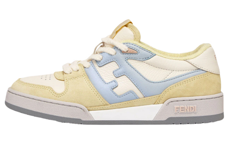 関税込【FENDI】マッチ パネル ロートップ スニーカー イエロー FENDI Match Yellow Suede Women's - POIZON