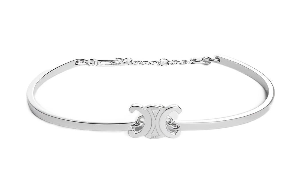 【国内発送】TRIOMPHE ARTICULATED BRACELET IN BRASS Triomphe Articulated Bracelet in Brass with Rhodium Finish