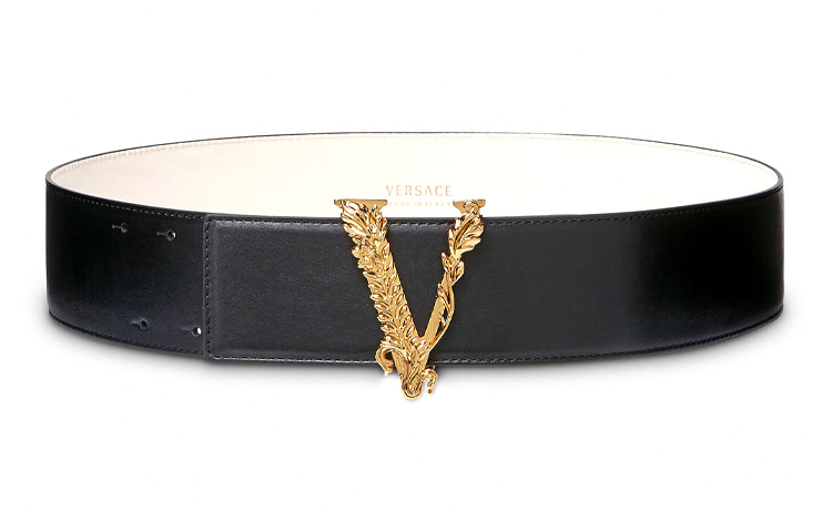 VERSACE JEANS COUTURE Leather Belts Women's Black - POIZON