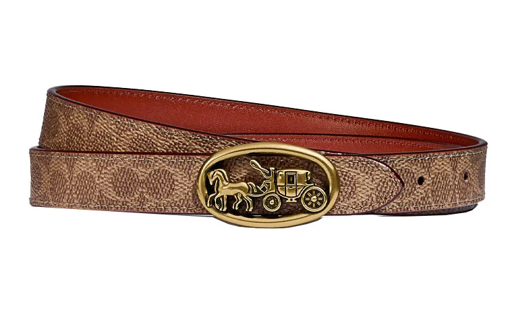 coach leather belt womens