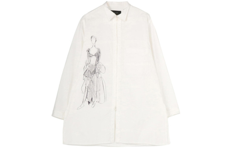 Blouse Unisexe Vintage Yohji Yamamoto - Taille T40 (L) - Flanelle De Coton Gris Rayé - Occasion Très Bon état