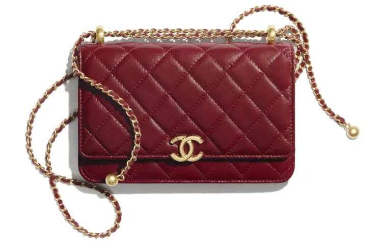 CHANEL WOC Calfskin With Metal Small Gold Ball Fortune Bag