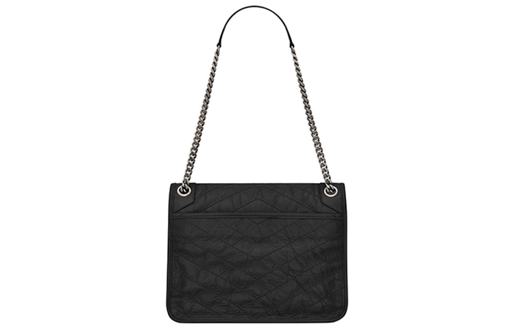 SAINT LAURENT Niki Shoulder Bag Medium Crinkled Vintage Black POIZON