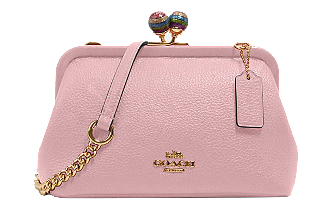 12cm ファッション COACH 12724 kisslock pink tote bag