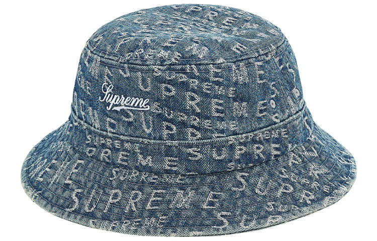 Supreme Week 17 Warp Jacquard Logos Denim Crusher Black