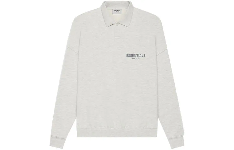 Fear of God Essentials SS21 Long Sleeve French Terry Polo Light Heather ...