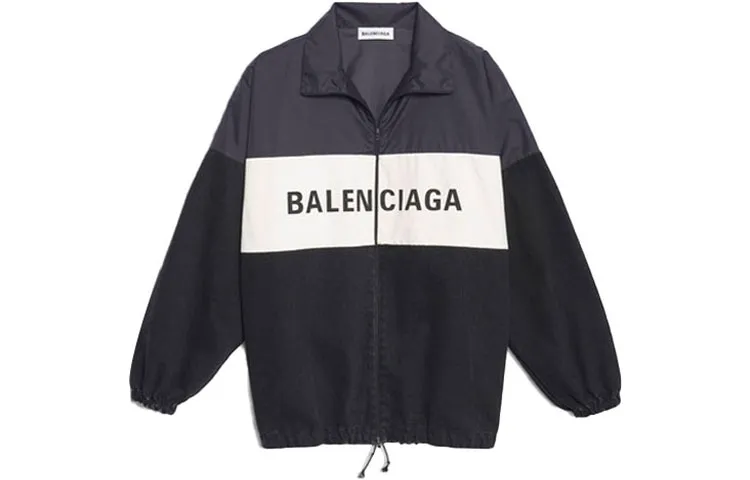 Balenciaga Wmns FW21 Logo Printing Jacket Black - POIZON