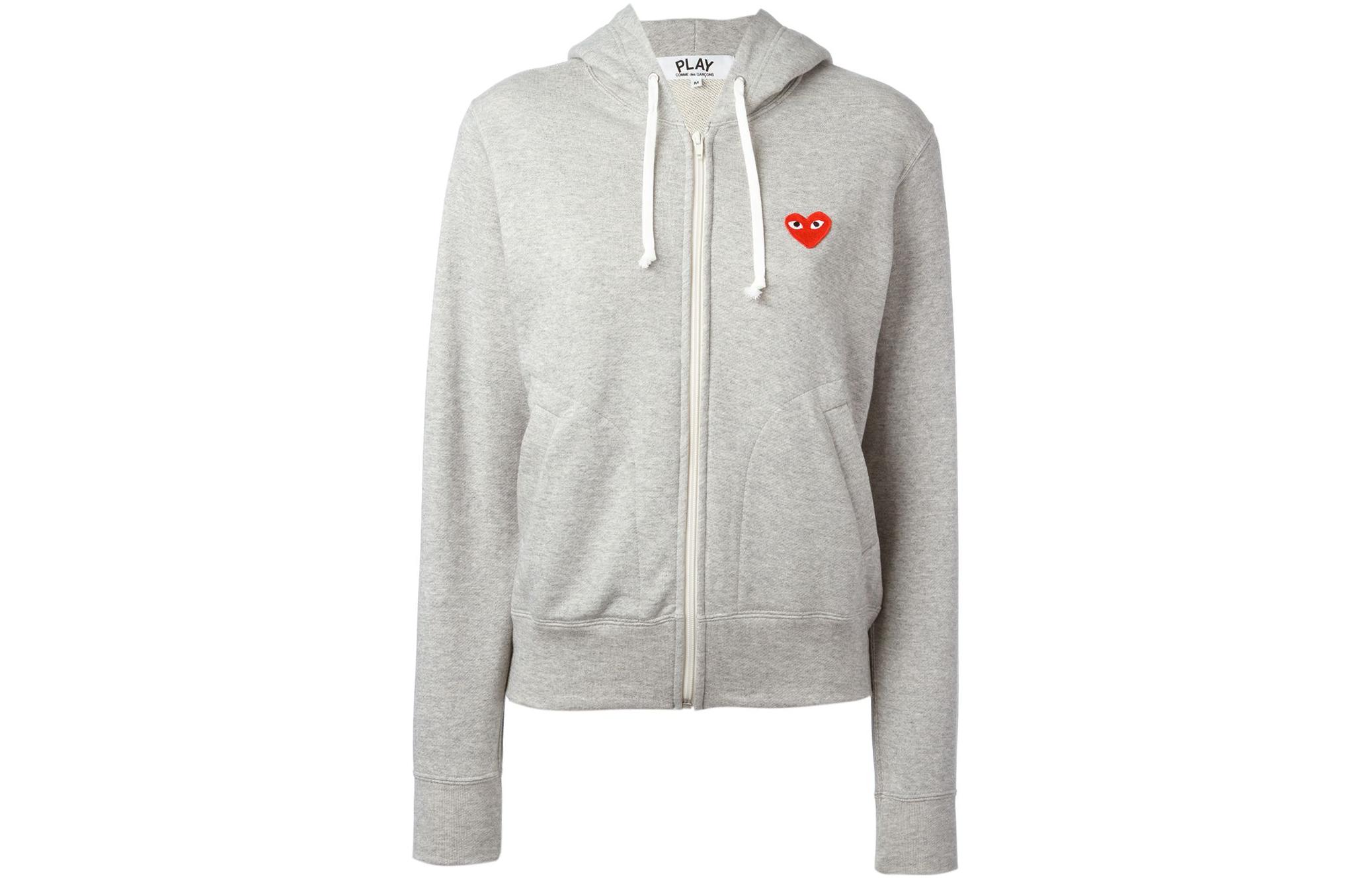 Cdg zip up hoodie grey best sale