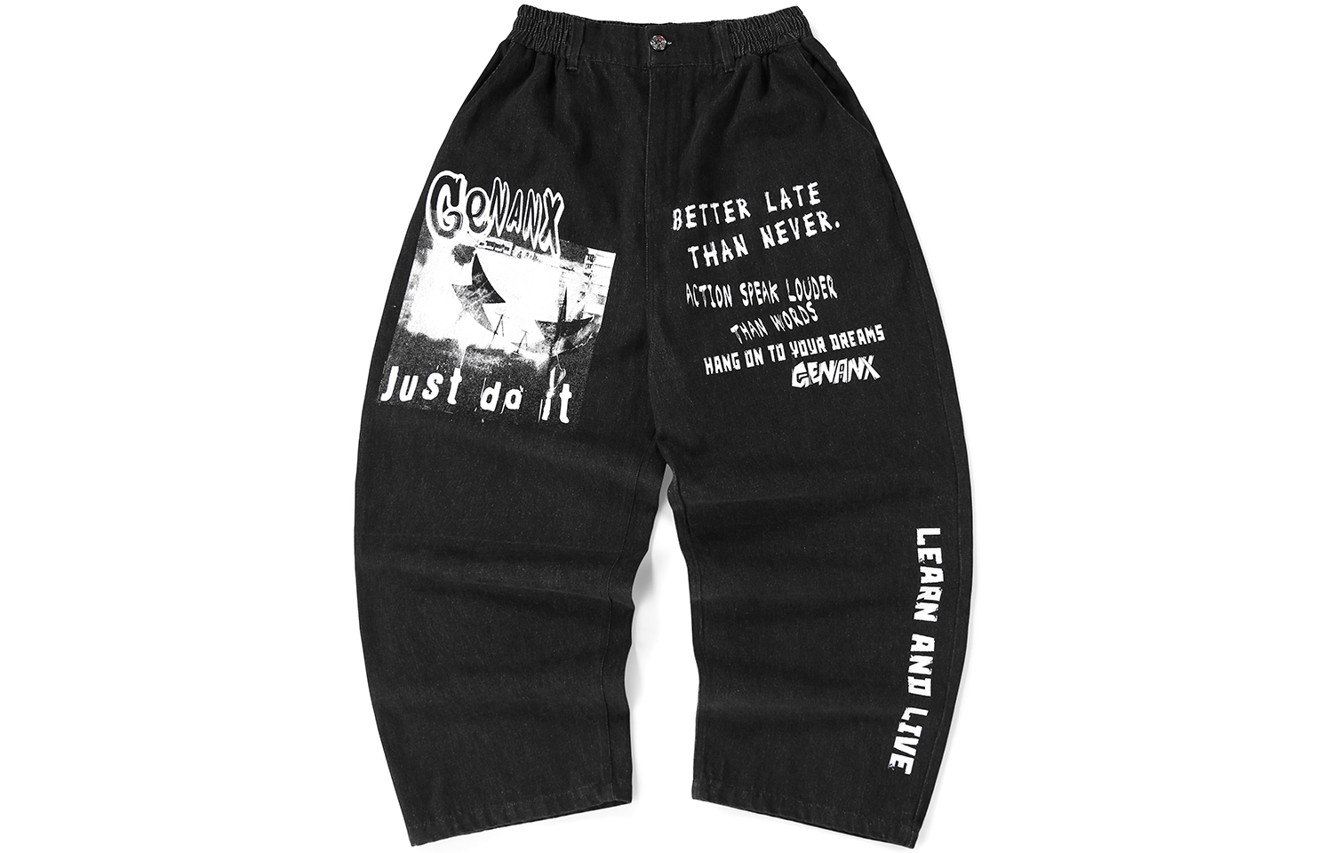 GENANX Jeans Unisex Black L - POIZON