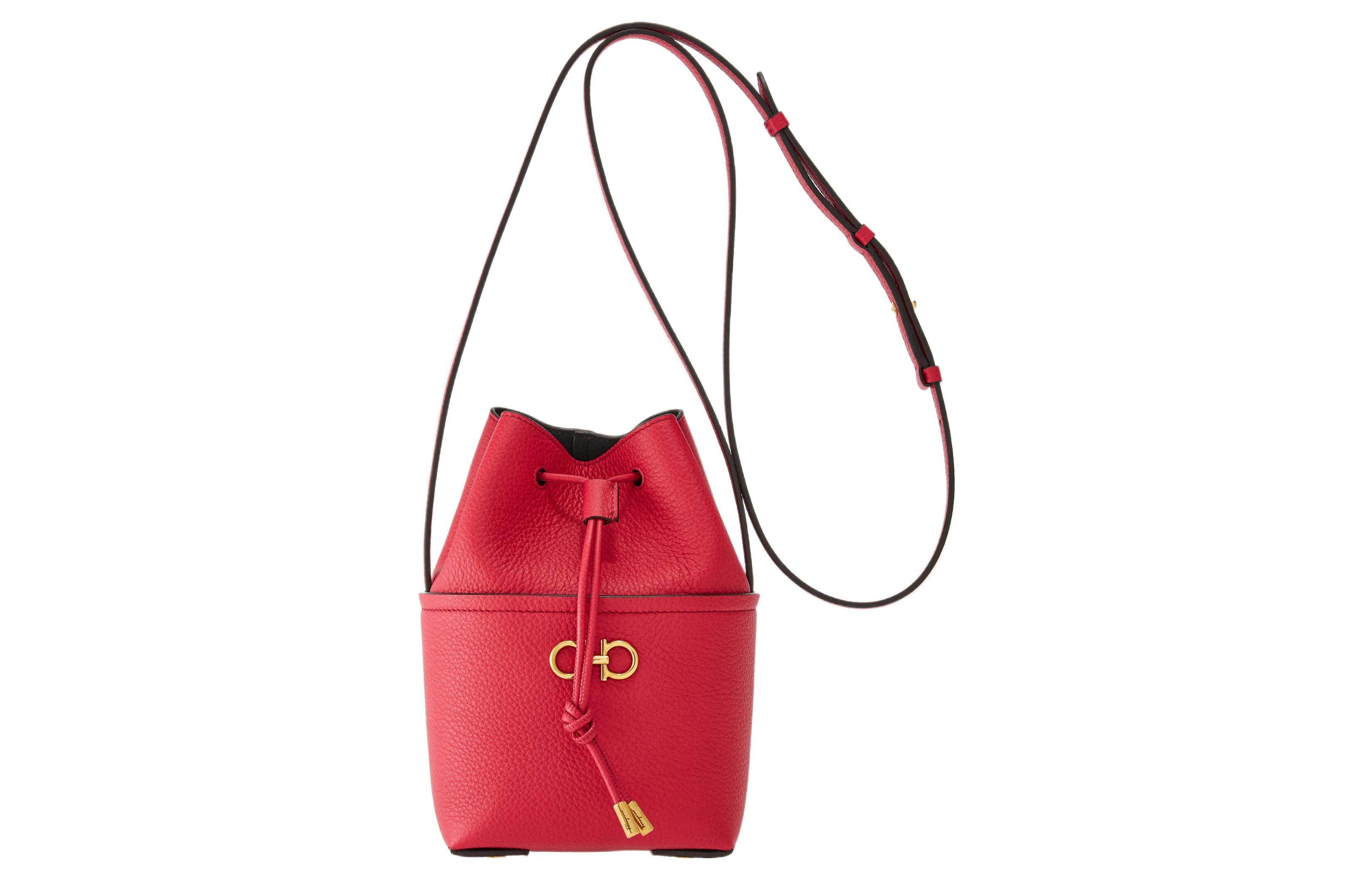 ショルダーバッグ・ポシェット FERRAGAMO GANCINI BUCKET BAG Ferragamo Gancio Drawstring Leather Bucket Bag | Neiman Marcus