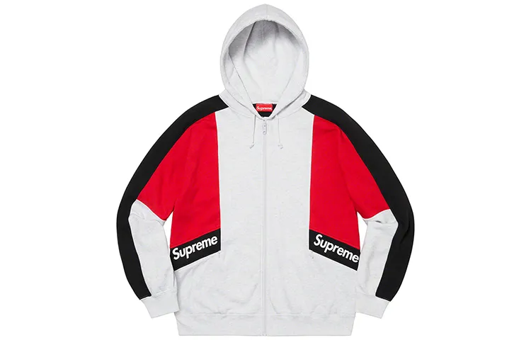 Supreme Color Blocked Zip Up Hooded Sweatshirt XL - POIZON
