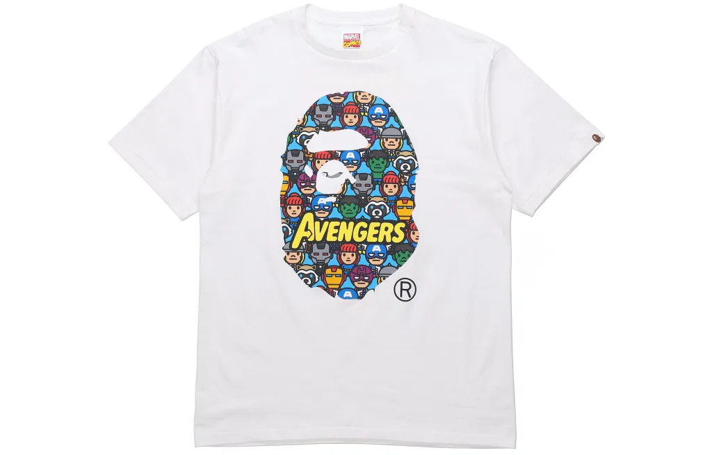 A BATHING APE X Marvel Comics Avengers Ape Head Tee - POIZON