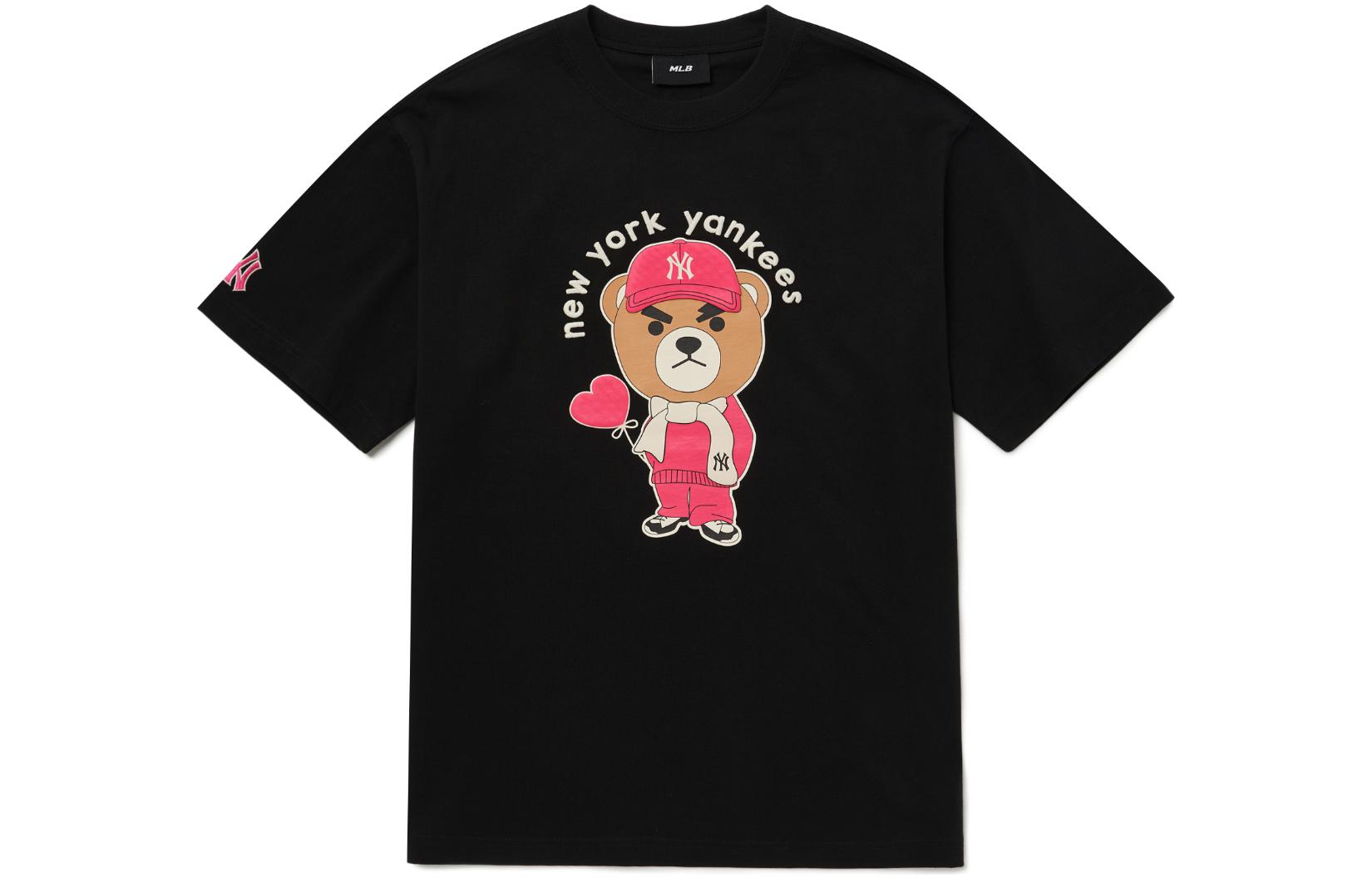 MLB korea■新作*LOGO MEGA OVERFIT FUNCTIONAL T-SHIRT เสื้อยืด Basic Street Color Letter Logo Mega-Oversized-Fit T