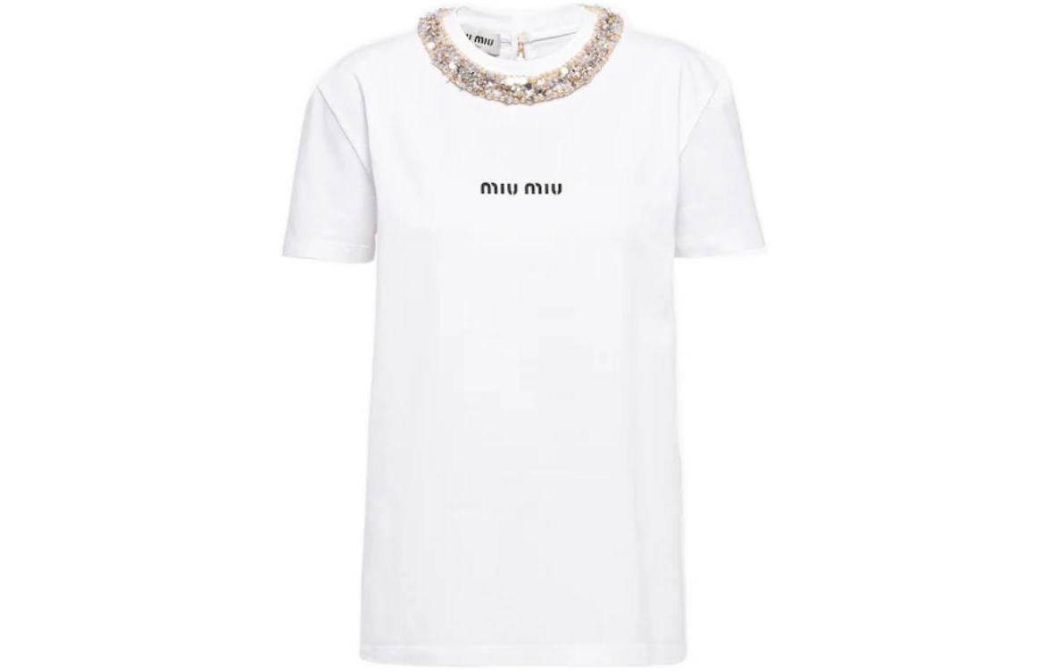 Miu Miu クルーネック Tシャツ | ブルー | FARFETCH JP