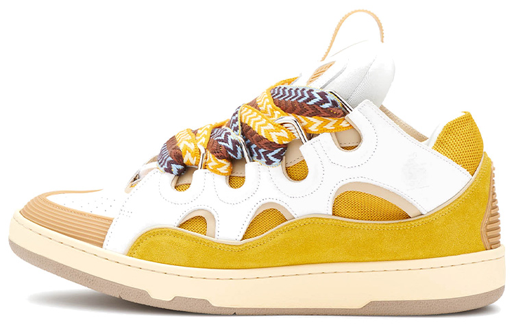 【関税込み】Lanvin イエロー Curb Lace フーディ Lanvin Curb Sneakers 'White Yellow' - POIZON