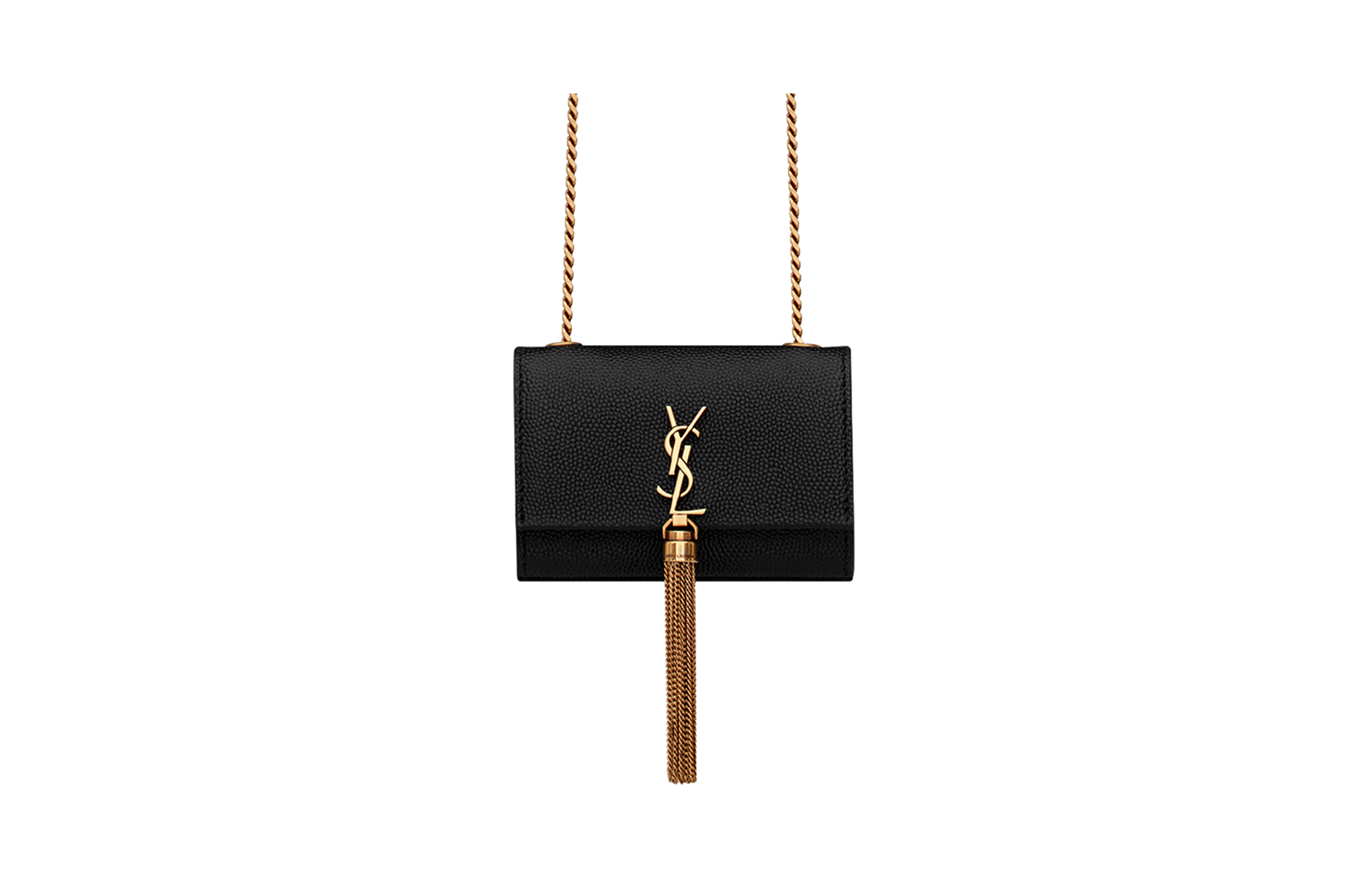 SAINT LAURENT KATE Grained Calfskin One Shoulder Crossbody