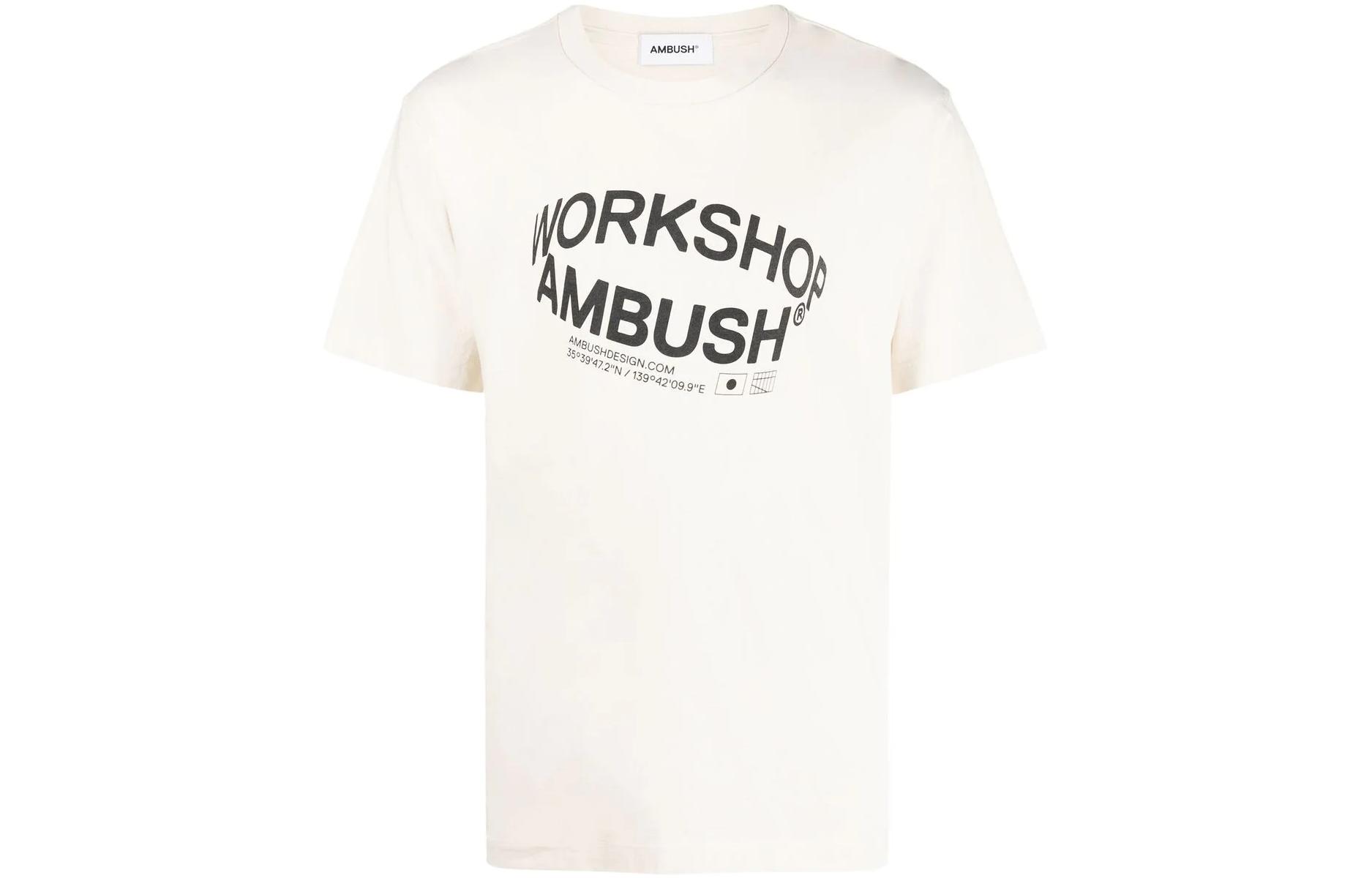 AMBUSH T-Shirts Men Light Beige White - POIZON