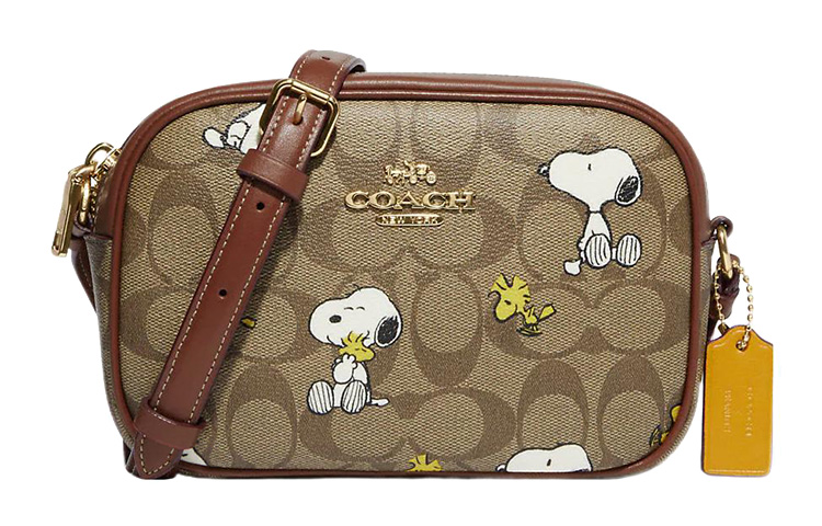 COACH MINI JAMMIE CANVAS LEATHER PEANUTS SNOOPY & WOODSTOCK CROSSBODY outlet BAG ~BNWT