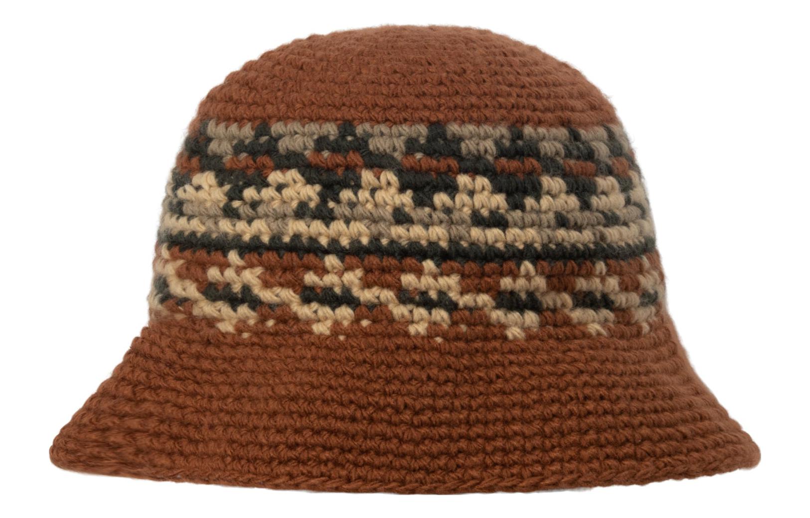帽子 stussy FAIRISLE BUCKET HAT STUSSY Fairisle Bucket Hat - Brown TheRoom
