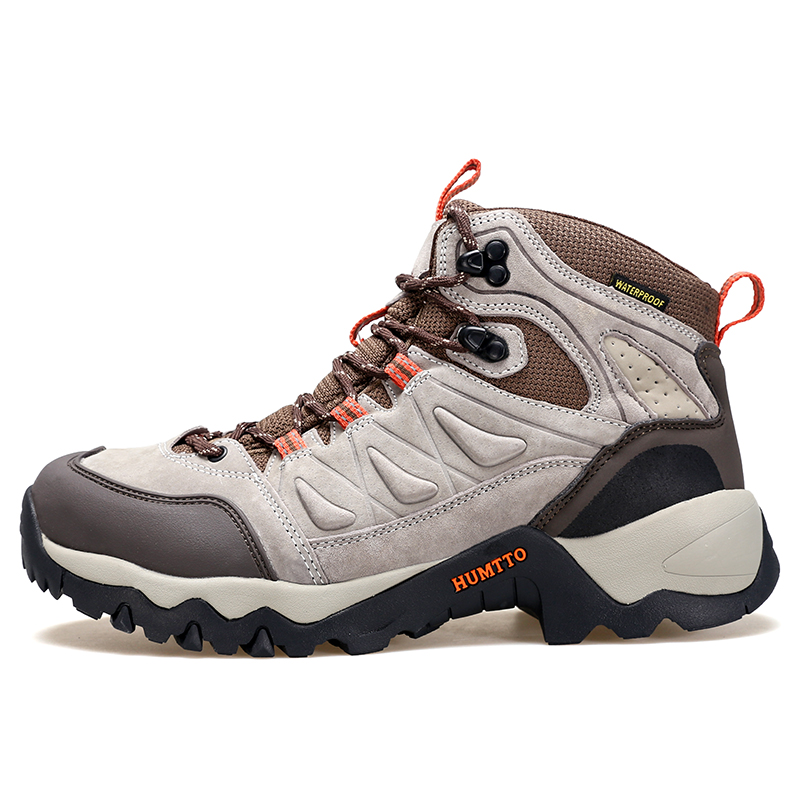 HUMTTO Cushioning Anti Slip and Wear Resistant Coverage Mid Top Trekking Shoes Men s Camel POIZON